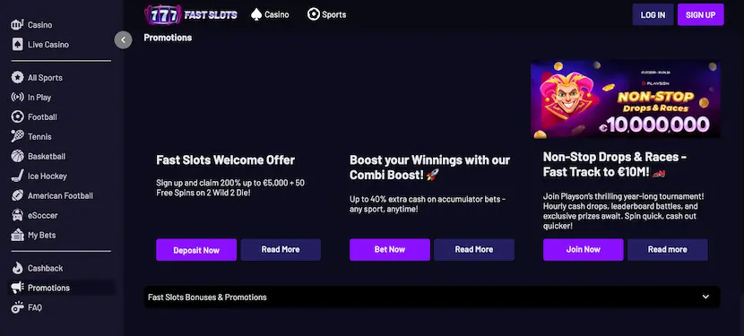 Fast slots bonus tilbud